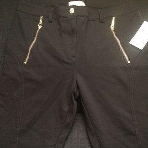 Michael Kors Knit Skinny Pants w/Gold Zippers