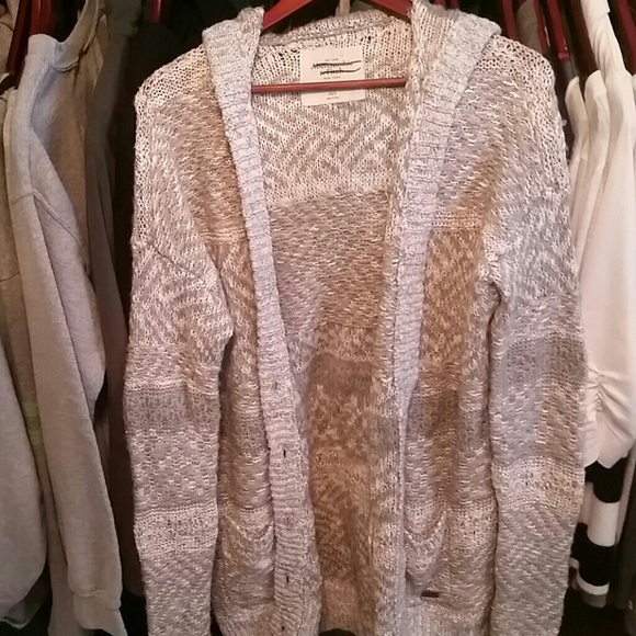 Abercrombie Fitch grey/gold oversize cardigan