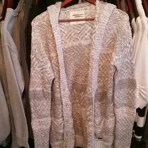 Abercrombie Fitch grey/gold oversize cardigan