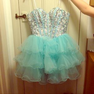 Short Light Blue Prom Dress