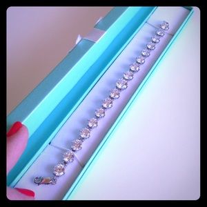 QVC UK Silver and Diamonique bracelet 7inches