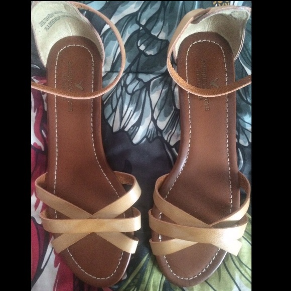 Yellow Wedge Ankle Strap Sandals