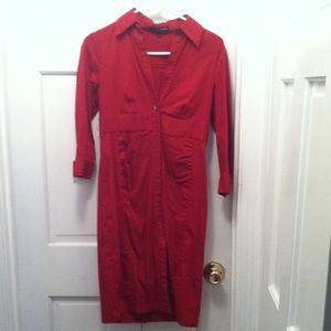 Express red button down dress