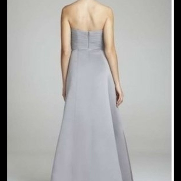 Davids Bridal Strapless Satin Dress w/Side Brooch - Picture 3 of 3