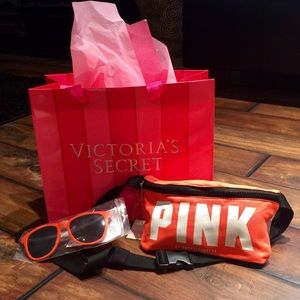 Victoria's Secret PINK orange fanny pack & glasses
