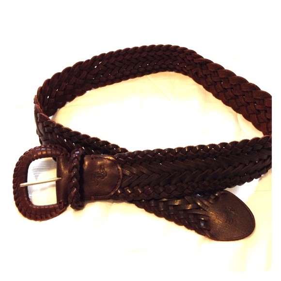 Brown chunky leather belt