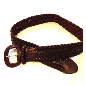 Brown chunky leather belt