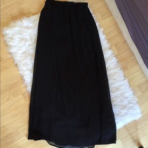 Sheer black maxi skirt