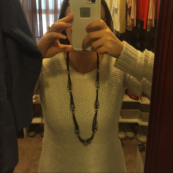 Black Necklace with Silver Balls - Picture 1 of 2