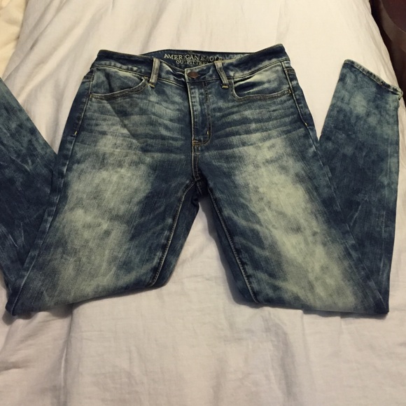 AE acid wash high rise super stretch jeggings