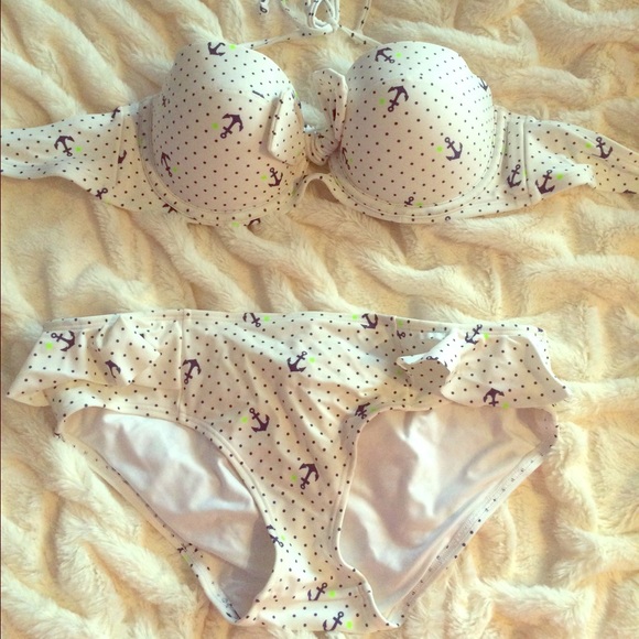 Aerie anchor bathing suit top and bottom