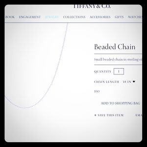 Brand new Tiffany beaded chain. 18" long!