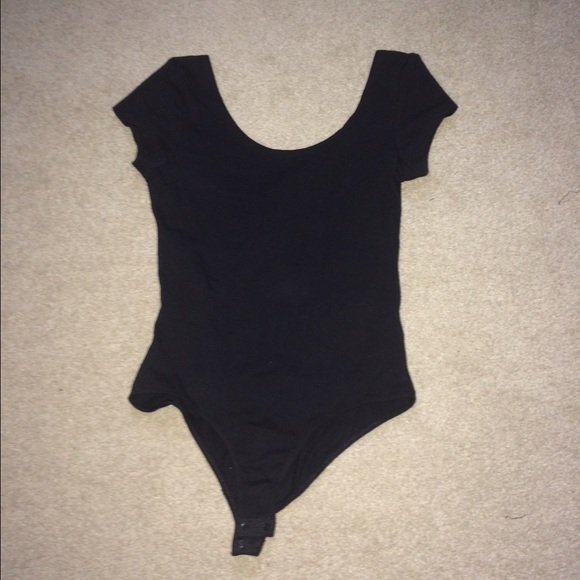 Black one piece leotard from Charlotte Russe