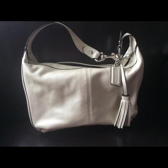 Pearl cream leather Coach purse