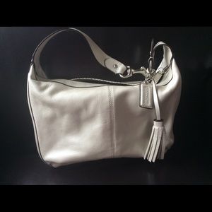 Pearl cream leather Coach purse