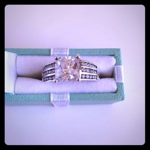 QVC UK Silver and Diamonique ring in size 8