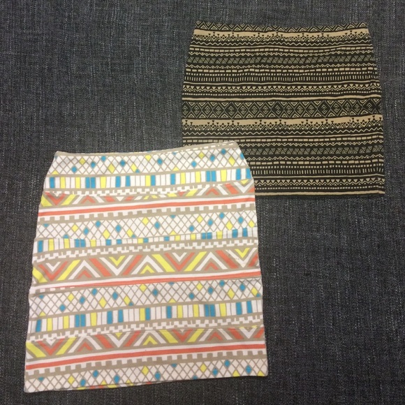 Set of 2 Name Brand Tribal BodyCon Skirts- size M