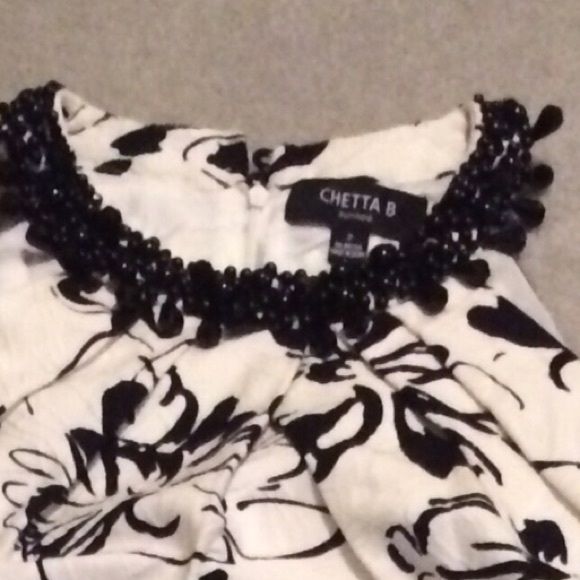 CHETTA B Black and Creme Halter Dress - Picture 3 of 4