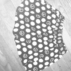 Peace sign black and white skirt