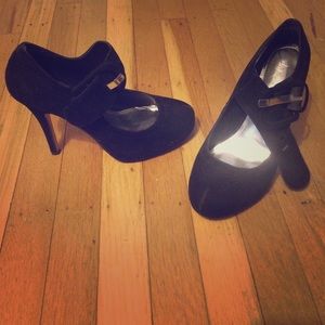 Velvet Black Mary Janes