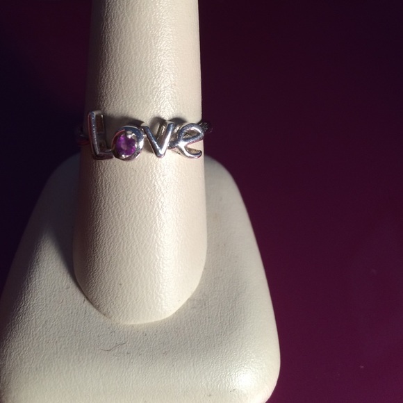 Love ring with amethyst