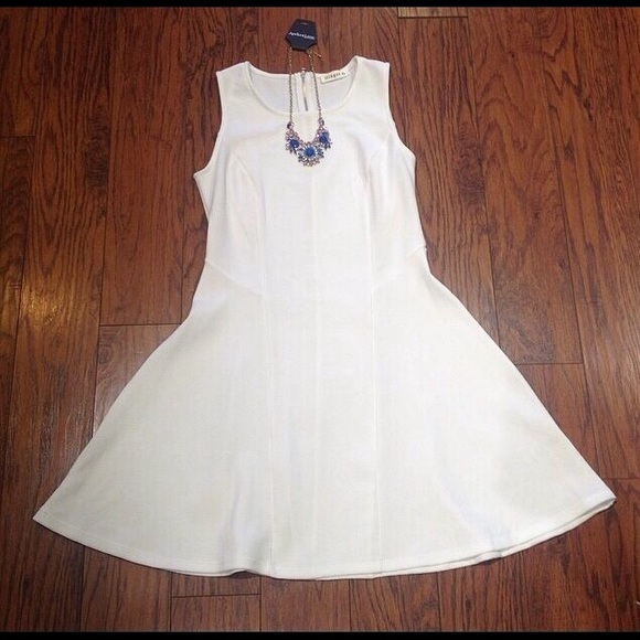 White fit flare dress