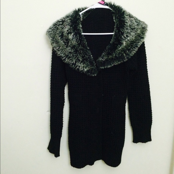 Black fur sweater