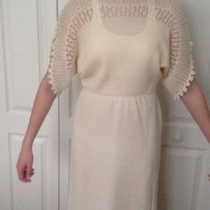 Vintage White Knit Dress REDUCED