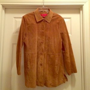 Anne Klein suede mid-length jacket
