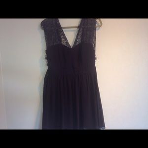 ELISE RYAN NAVY LACE SKATER DRESS (LOW BACK)