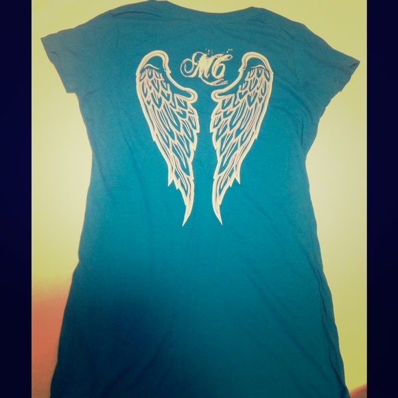 Mendocino coast v neck blue t shirt