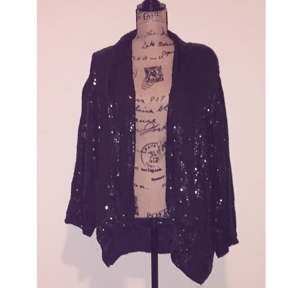 Jackets & Coats - All sequin open black blazer size 22/24 Jackets & Coats - All sequin open black blazer size 22/24