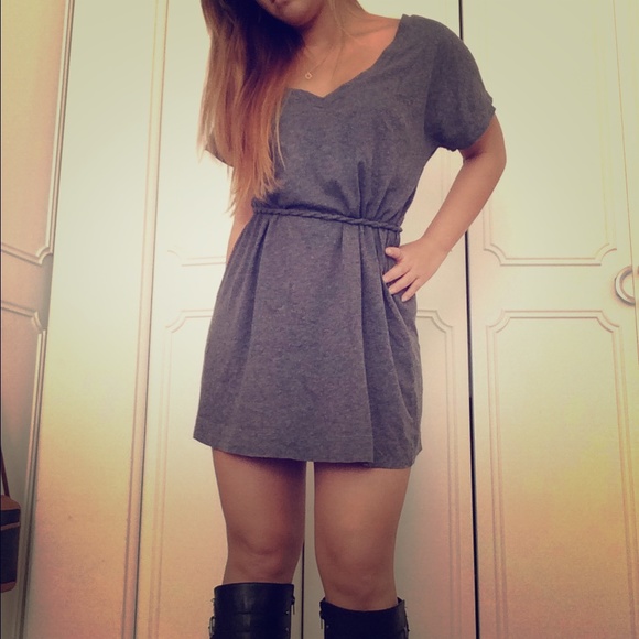 Cotton On Dark Gray Dress w/ string belt - Picture 1 of 4