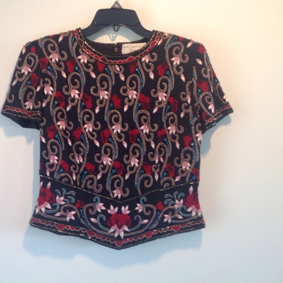 Papell Boutique, Silk Beaded Blouse