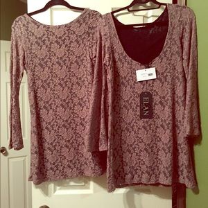 Elan scoop back lace dress