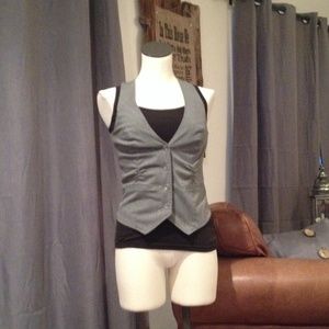 $$$bundled$$$  grey vest with purple corset top!!!