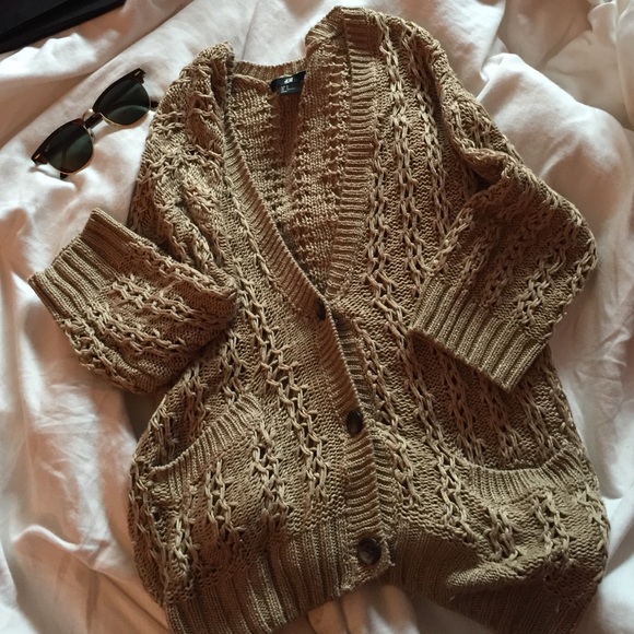 H&M knitted tan cardigan