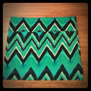 Mini Chevron Bodycon Skirt