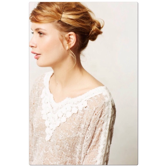 Anthropologie Tops - Anthropologie Lace Appliqué Pullover