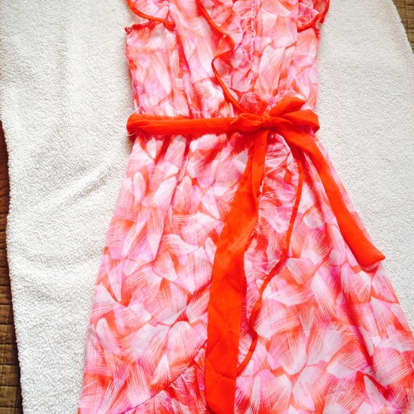 Red floral dress