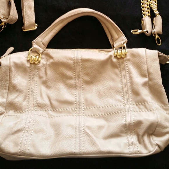 Beige leather handbag!
