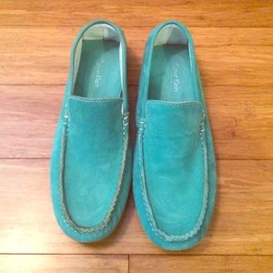 New Calving Klein Seafoam Suede Loafers
