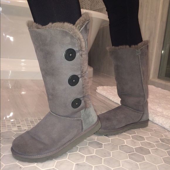 gray uggs with buttons