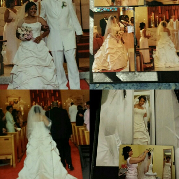 This is a Bundle wedding dress, shawl, & veil - Picture 3 of 4