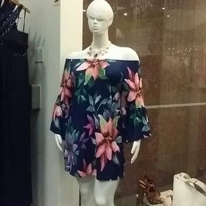 Plus Size Short Floral Dress