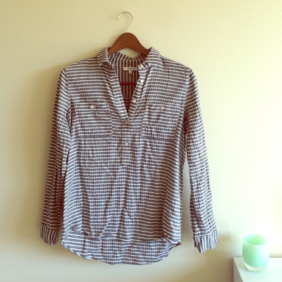 Gray Striped Blouse