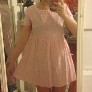 baby pink floral babydoll dress