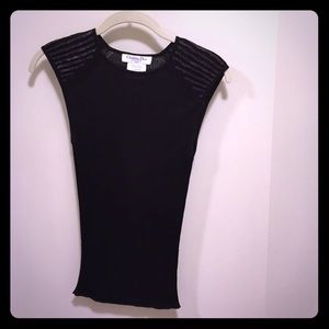 Christian Dior Cap-sleeve top with leather beading