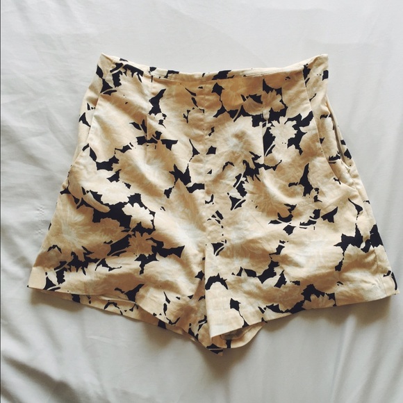 High waisted floral shorts