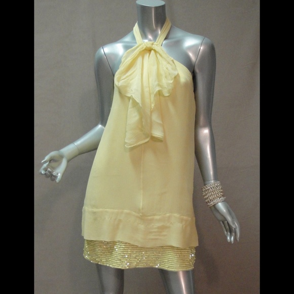 BCBG MAXAZRIA Yellow Cocktail Dress
